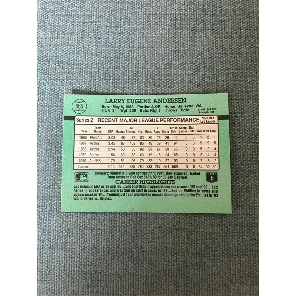 1991 Donruss Boston Red Sox Baseball Card Trading Card